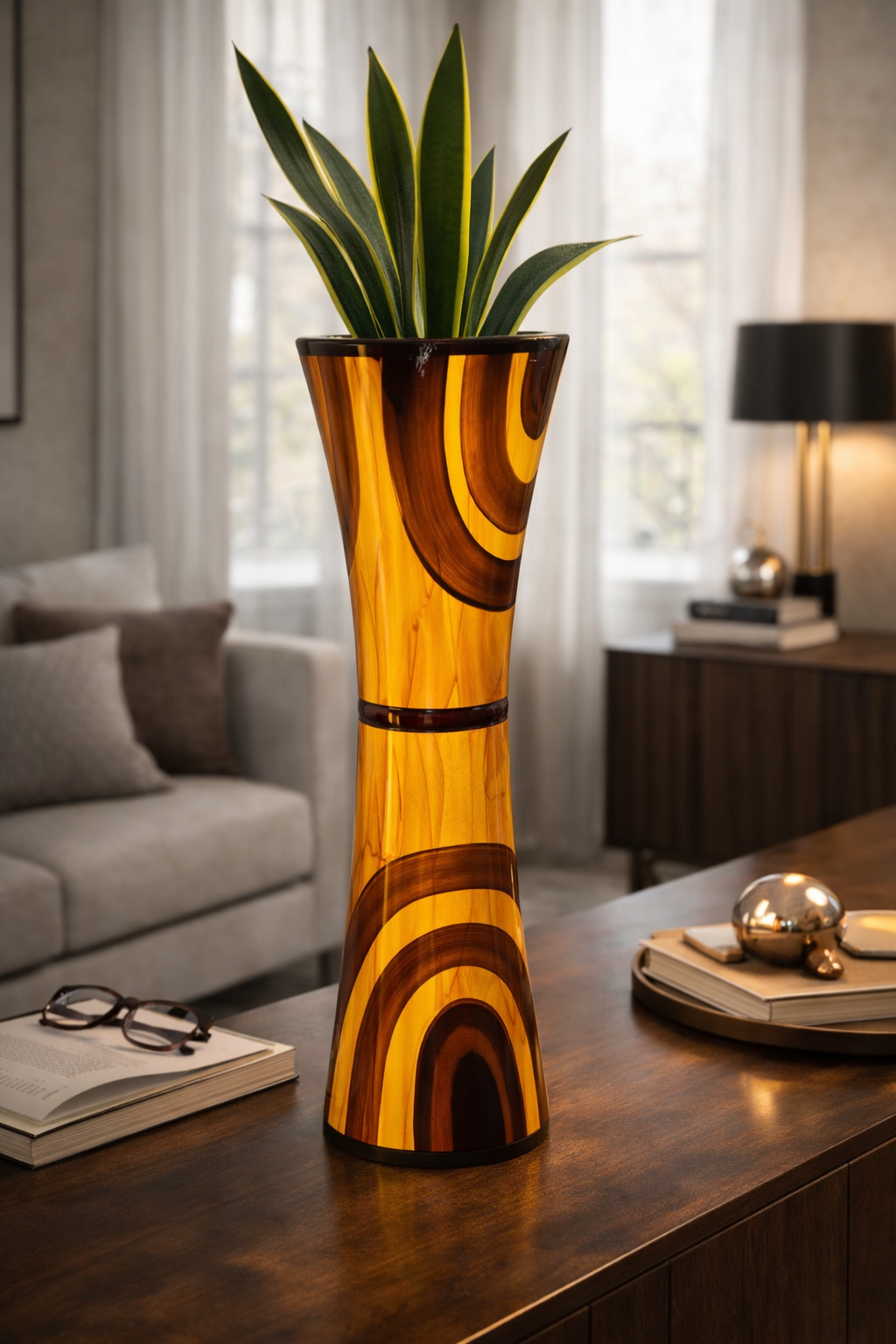 Amber Swirl Vase