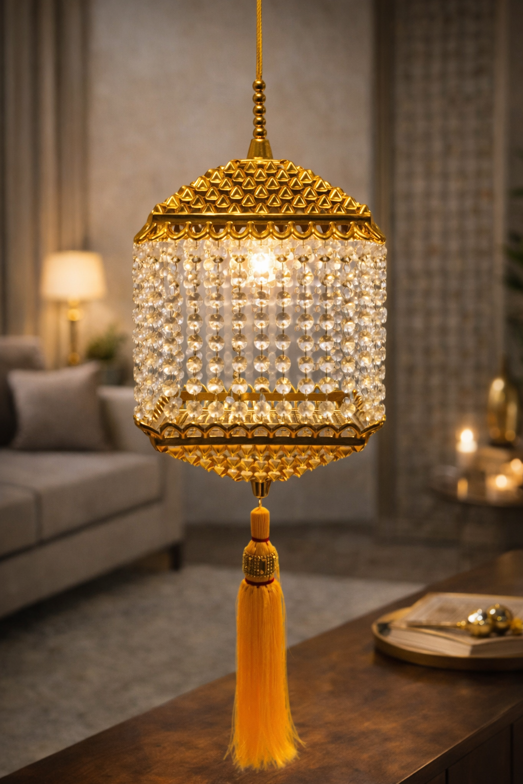 Gold Crystal Hanging Lam