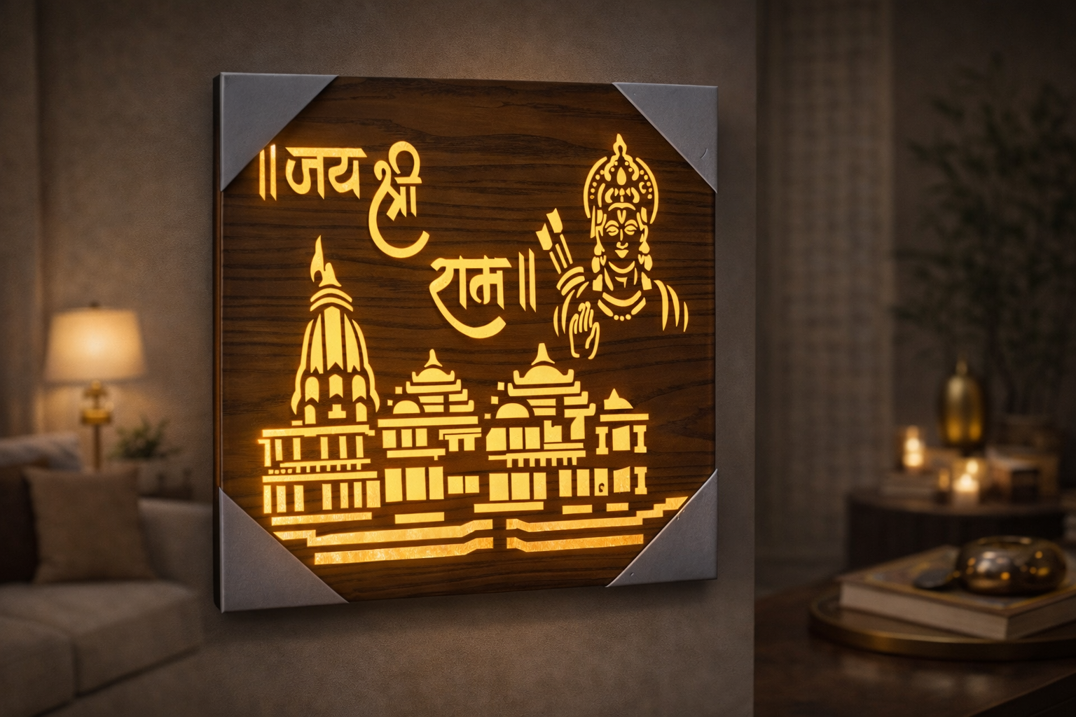 Ram Mandir LED Wall Frame